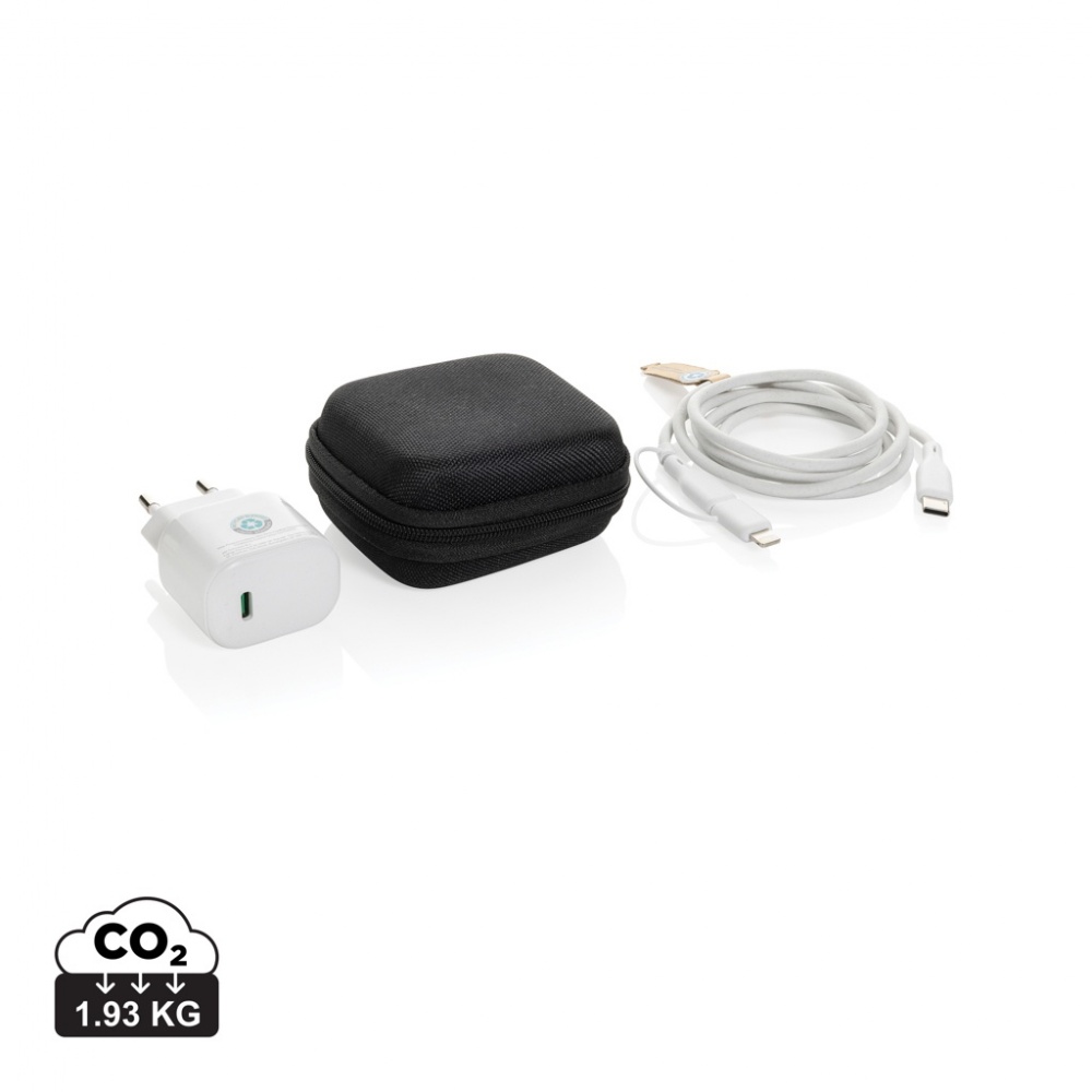 Logo trade liikelahjat tuotekuva: Boost RCS kierrätetty PET 20W USB-C 2 kpl lataussetti