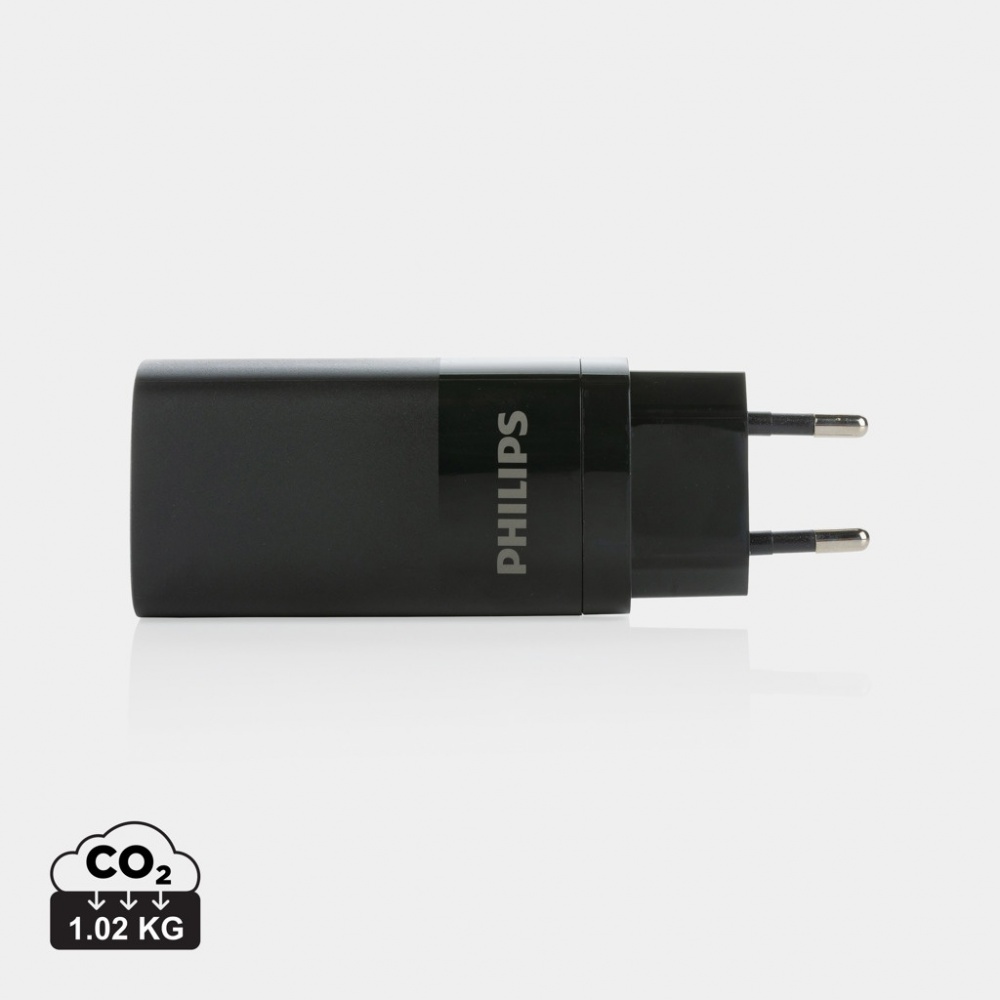 Logotrade liikelahja tuotekuva: Philips 65 W erittäin nopea PD 3-porttinen USB-laturi