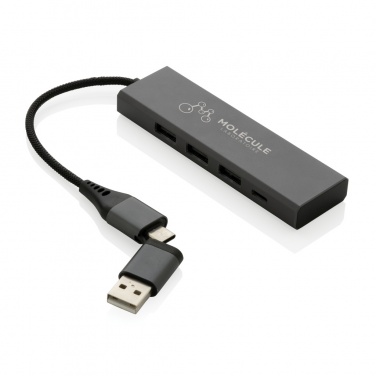 Logotrade mainoslahja ja liikelahja kuva: Terra RCS alumiininen USB-hub 3 portilla