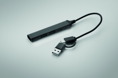 Logotrade liikelahja tuotekuva: USB 4 portin keskitin 19 cm