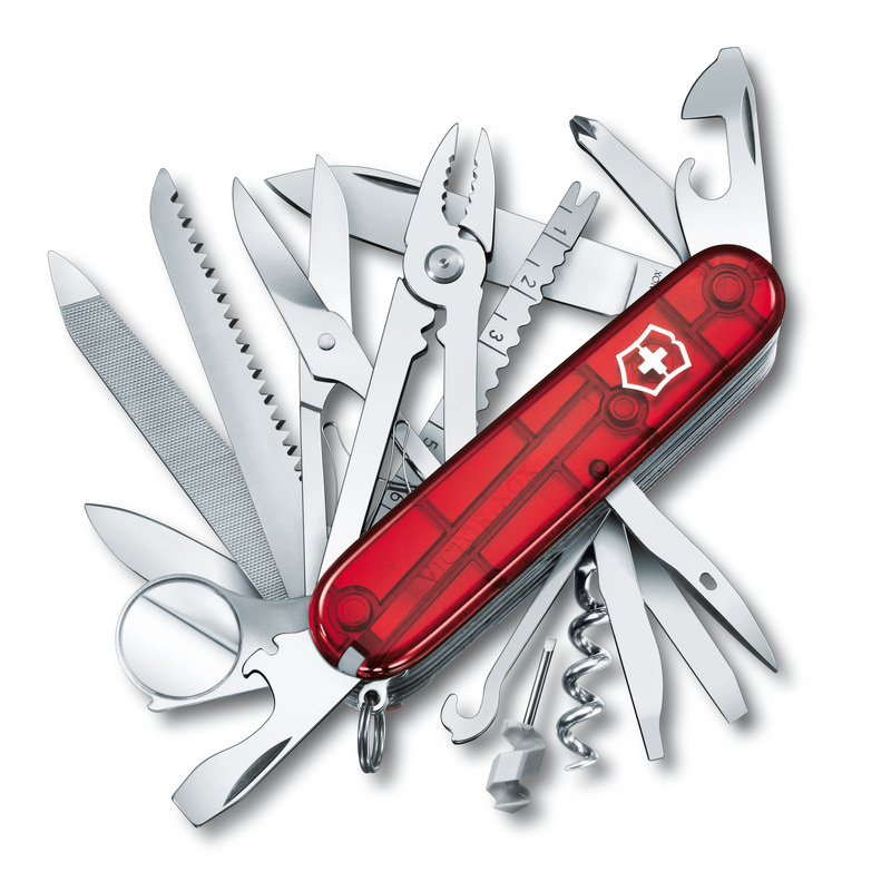 Logotrade liikelahja tuotekuva: Taskuveitsi SwissChamp läpinäkyvä Victorinox