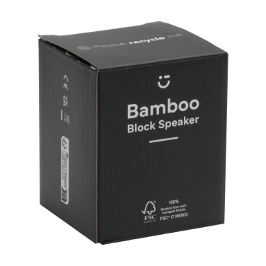 Logotrade mainoslahja ja liikelahja kuva: Bamboo Block -kaiutin langattomalla laturilla