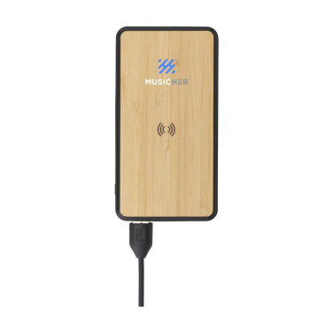 Logo trade mainoslahja ja liikelahja tuotekuva: Boru Bamboo RCS kierrätetty ABS Powerbank langaton laturi