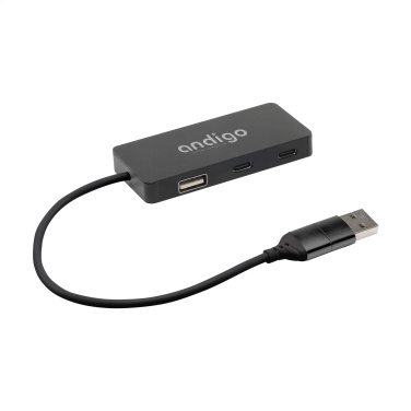 Logotrade mainoslahja tuotekuva: Tecco GRS Kierrätetty Alu USB Hub