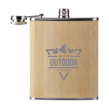 Logo trade liikelahja kuva: Hipflask Bamboo 200 ml juomapullo