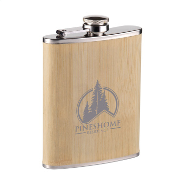 Logotrade mainoslahja tuotekuva: Hipflask Bamboo 200 ml juomapullo