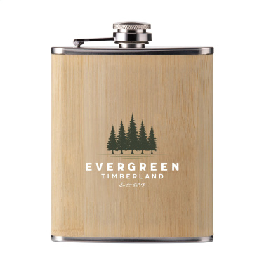 Logo trade liikelahja kuva: Hipflask Bamboo 200 ml juomapullo