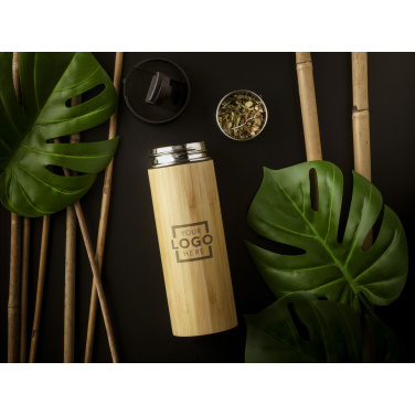 Logotrade mainostuote tuotekuva: Sakura 360 ml bambu lämpöpullo/termokuppi