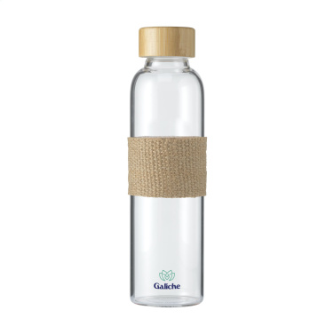 Logotrade mainostuote tuotekuva: Senga Glass Bamboo 500 ml juomapullo