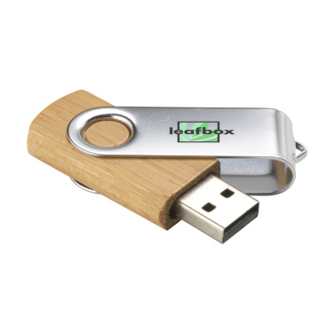 Logo trade mainoslahjat ja liikelahjat kuva: USB Twist Bamboo varastossa 8 Gt