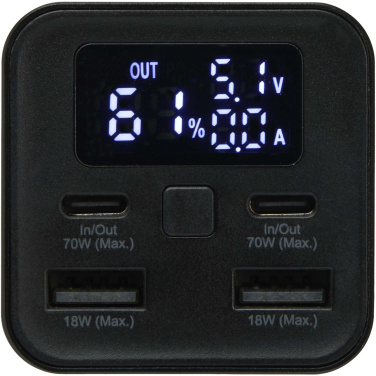 Logotrade mainoslahjat ja liikelahjat tuotekuva: Acamar 20 000 mAh:n ja 70 W:n kannettavan tietokoneen varavirtalähde kierrätetystä alumiinista