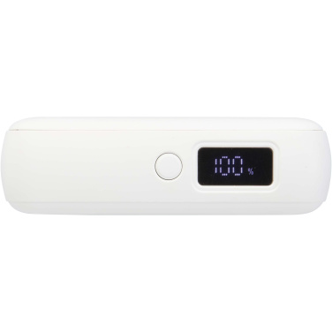 Logo trade liikelahja mainoslahja tuotekuva: Acrux 10 000 mAh:n ja 35 W:n tablettivirtalähde, jossa sisäänrakennettu Type-C-kaapeli – valmistettu kierrätetystä muovista