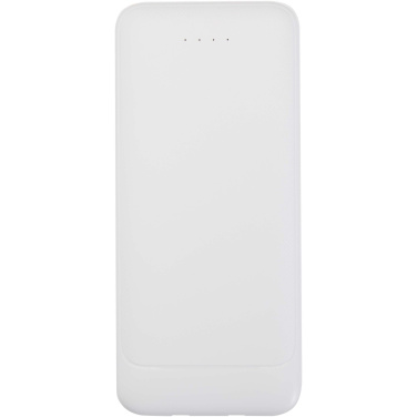 Logo trade mainoslahja kuva: Adhil 10 000 mAh:n ja 10 W:n kierrätetystä muovista valmistettu varavirtalähde, jossa on kaksi sisäänrakennettua kaapelia