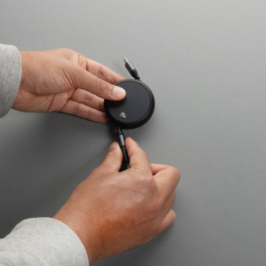 Logotrade liikelahja tuotekuva: Terra RCS 240W kierrätysalumiini 2 in 1 vetokaapeli