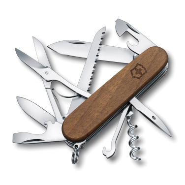 Logo trade mainoslahja kuva: VICTORINOX-taskuveitsi Huntsman Wood, 13 toimintoa