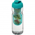 H2O Active® Base 650 ml sportinis buteliukas ir infuzinis dangtelis, Skaidrus / Aqua mėlynas