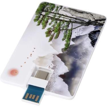 Logotrade dovana nuotrauka: Duo plonas 32 GB USB diskas su Type-C ir USB-A 3.0