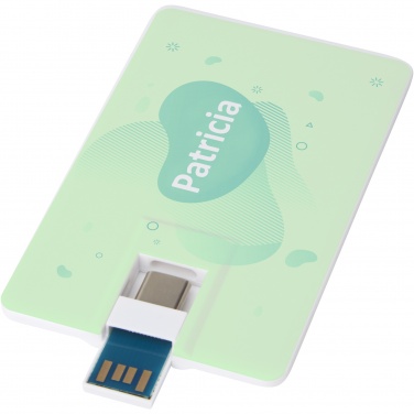 Logotrade firminės dovanos nuotrauka: Duo plonas 64 GB USB diskas su Type-C ir USB-A 3.0