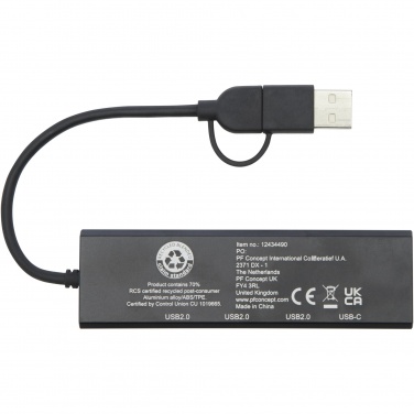 Logotrade dovana nuotrauka: Rise RCS perdirbto aliuminio USB 2.0 šakotuvas