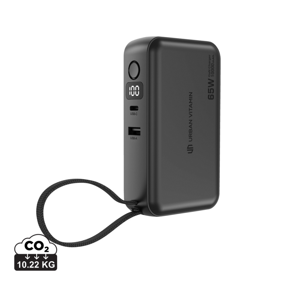 Logotrade reklaminės dovanos nuotrauka: Urban Vitamin Eureka hibridinis GANcharger 10000mah maitinimo blokas 65W