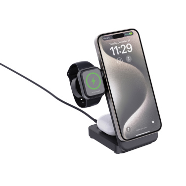 Logotrade firminės dovanos nuotrauka: Urban Vitamin Arcadia RCS plastikinis 15W 3in1 magnetinis įkroviklis