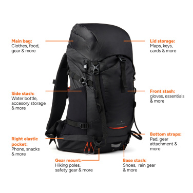Logotrade reklaminės dovanos nuotrauka: „Nordic Drift Trail RCS“ kuprinė 33 l