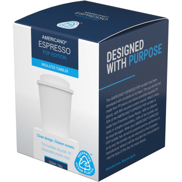Logotrade dovana nuotrauka: „Americano® Espresso POP“ 250 ml stiklinė su nepraleidžiančiu dangteliu