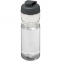 H2O Active® Base Tritan™ 650 ml sporta pudele ar pārslēdzamu vāku, Caurspīdīgs caurspīdīgs / pelēks