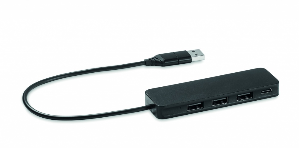 Logotrade biznesa dāvanas foto: USB-C 4 portu USB centrmezgls