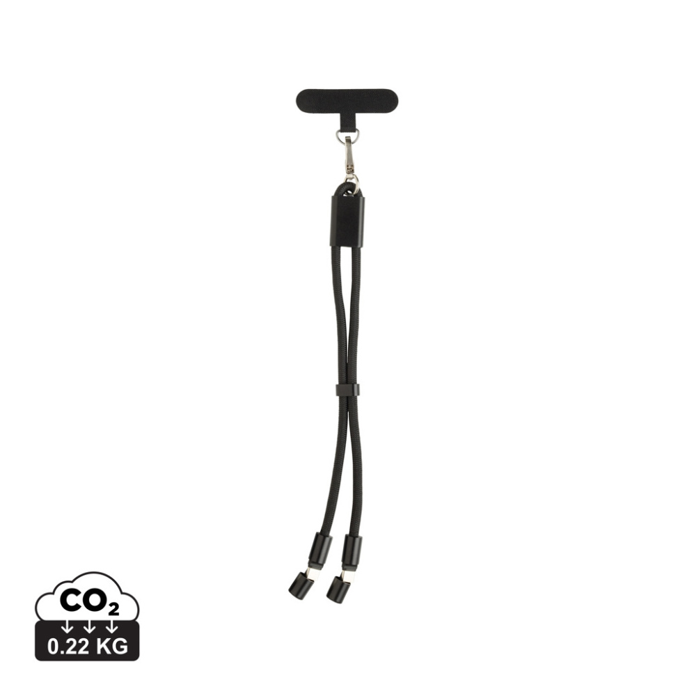 Logotrade Ideja dāvanas foto: LoopAmp RCS RPET regulējama telefona siksniņa ar 60 W kabeli