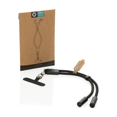 Logotrade biznesa dāvanas foto: LoopAmp RCS RPET regulējama telefona siksniņa ar 60 W kabeli