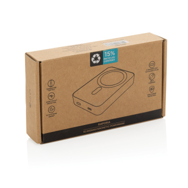 Logotrade dāvanas foto: Amporia RCS pārstrādātas plastmasas 10.000mAh magnētiskā pārnēsājamā baterija