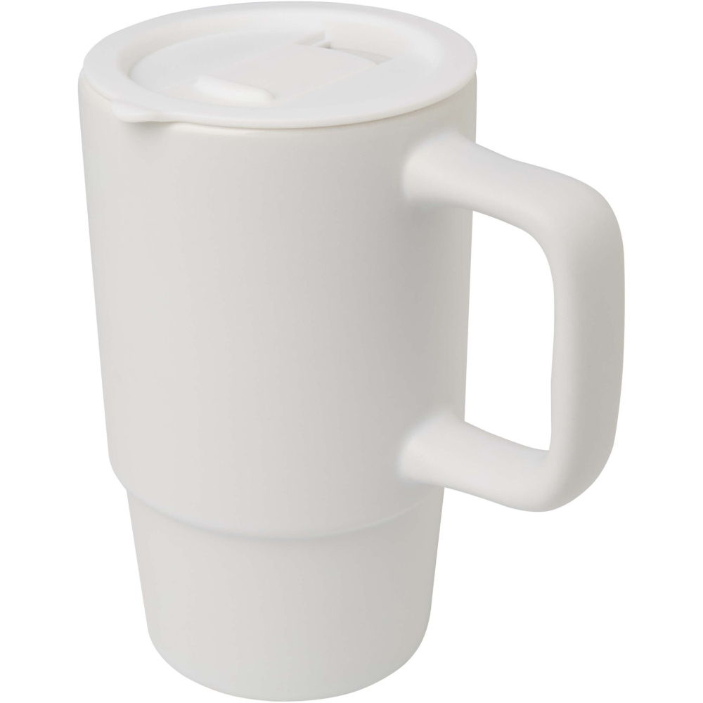 Logotrade Ideja dāvanas foto: Carter 450 ml keramikas krūze ar plastmasas vāku