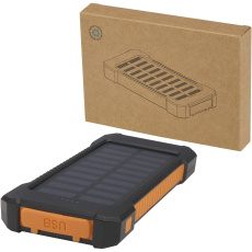Altair 5000 mAh 10 W pārstrādātas plastmasas izturīga saules enerģijas pārnēsājamā baterija ar iebūvētu lukturīti