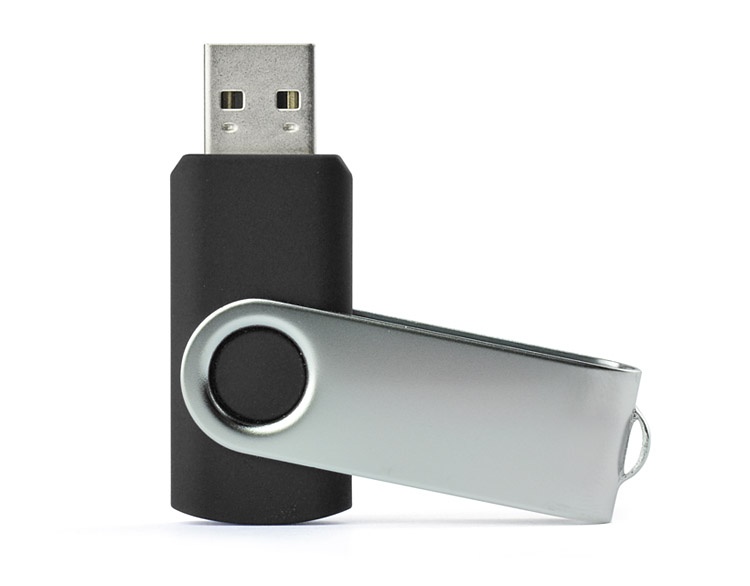 Логотрейд pекламные подарки картинка: USB mälupulk Twister, 8 GB, must