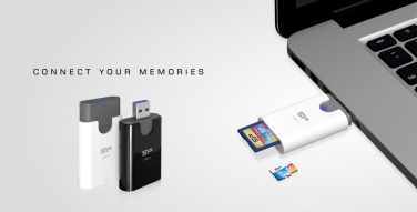 Лого трейд pекламные продукты фото: Читатель карт MicroSD и SD Silicon Power Combo 3.1, белый