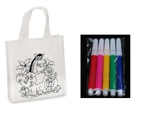 Логотрейд pекламные cувениры картинка: Non woven bag drawing set