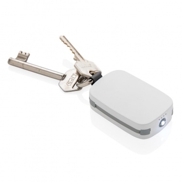 Логотрейд бизнес-подарки картинка: Reklaamkingitus: 1.200 mAh Keychain Powerbank with integrated cables, white