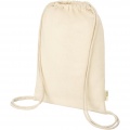 Orissa 100 g/m² organic cotton drawstring bag 5L, Естественный