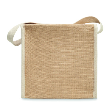 Лого трейд бизнес-подарки фото: Jute and canvas cooler bag 3L