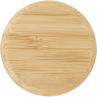 Логотрейд бизнес-подарки картинка: Стеклянная бутылка для воды Porto объемом 500 мл с силиконовой ручкой и бамбуковой крышкой