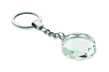 Логотрейд pекламные подарки картинка: Glass round award key ring