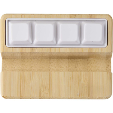 Логотрейд pекламные cувениры картинка: Algol подставка для телефона из переработанного пластика и игрушка-фиджет с бамбуковыми деталями