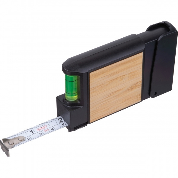 Лого трейд бизнес-подарки фото: 3-метровая рулетка с уровнем HALIFAX