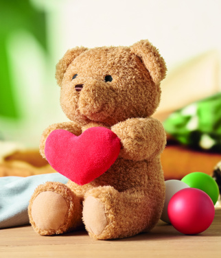 Логотрейд pекламные продукты картинка: Teddy bear with heart 23cm