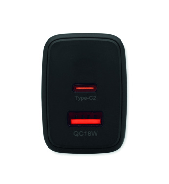 Логотрейд pекламные подарки картинка: EU 2-pole wall adapter/charger