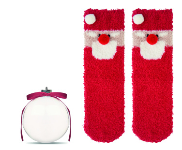 Логотрейд pекламные cувениры картинка: Santa socks in bauble ornament