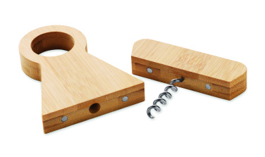 Лого трейд бизнес-подарки фото: Bamboo bottle stand & opener