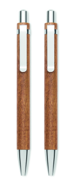Лого трейд pекламные подарки фото: Acacia wood pen and pencil set
