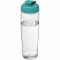 H2O Active® Tempo 700 ml sportflaska med uppfällbart lock, Transparent / Aquablå